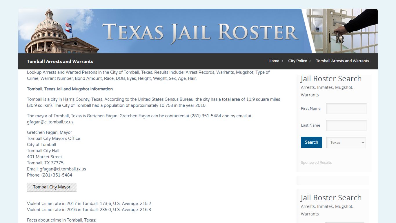Tomball Arrests and Warrants | Jail Roster Search
