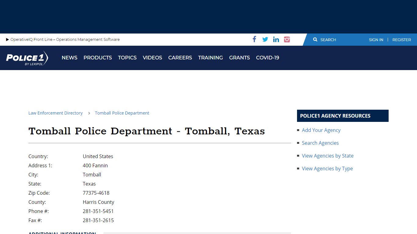 Tomball Police Department - Tomball, Texas